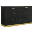 Caraway Black 6-drawer Bedroom Dresser by Coaster at Eve Furniture