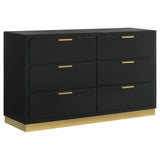 Caraway Black 6-drawer Bedroom Dresser by Coaster at Eve Furniture