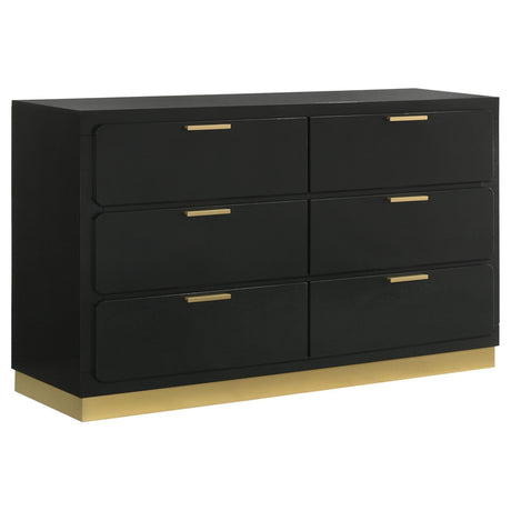 Caraway Black 6-drawer Bedroom Dresser by Coaster at Eve Furniture