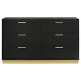 Caraway Black 6-drawer Bedroom Dresser by Coaster at Eve Furniture