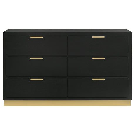 Caraway Black 6-drawer Bedroom Dresser by Coaster at Eve Furniture