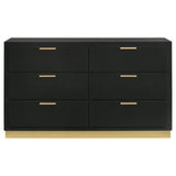 Caraway Black 6-drawer Bedroom Dresser by Coaster at Eve Furniture