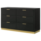 Caraway Black 6-drawer Bedroom Dresser by Coaster at Eve Furniture