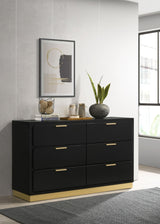 Caraway Black 6-drawer Bedroom Dresser by Coaster at Eve Furniture