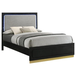 Caraway Black and Gray Eastern King Bed with LED Headboard by Coaster at Eve Furniture