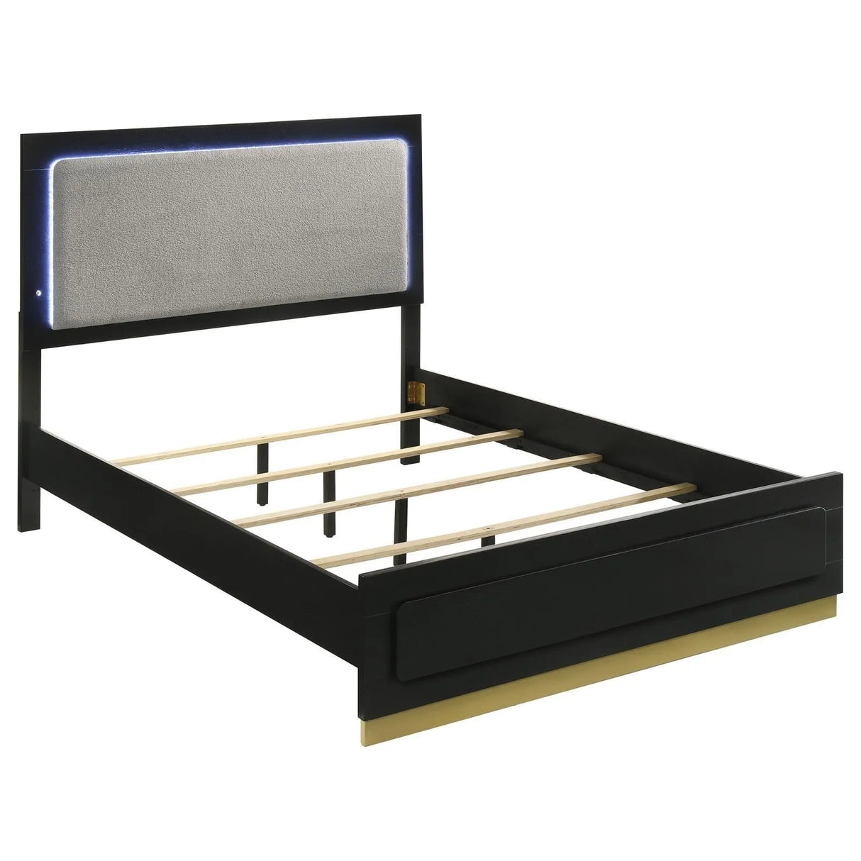 Caraway Black and Grey Queen Bed with LED Headboard by Coaster at Eve Furniture