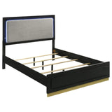 Caraway Black and Grey Queen Bed with LED Headboard by Coaster at Eve Furniture