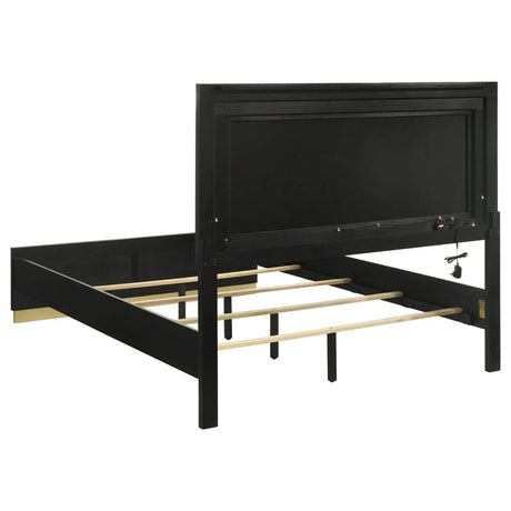 Caraway Black and Grey Queen Bed with LED Headboard by Coaster at Eve Furniture