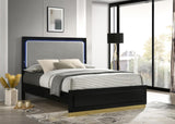 Caraway Black and Grey Queen Bed with LED Headboard by Coaster at Eve Furniture