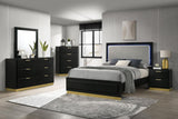 Caraway Black 5-Piece Eastern King Bedroom Set with LED Headboard by Coaster at Eve Furniture