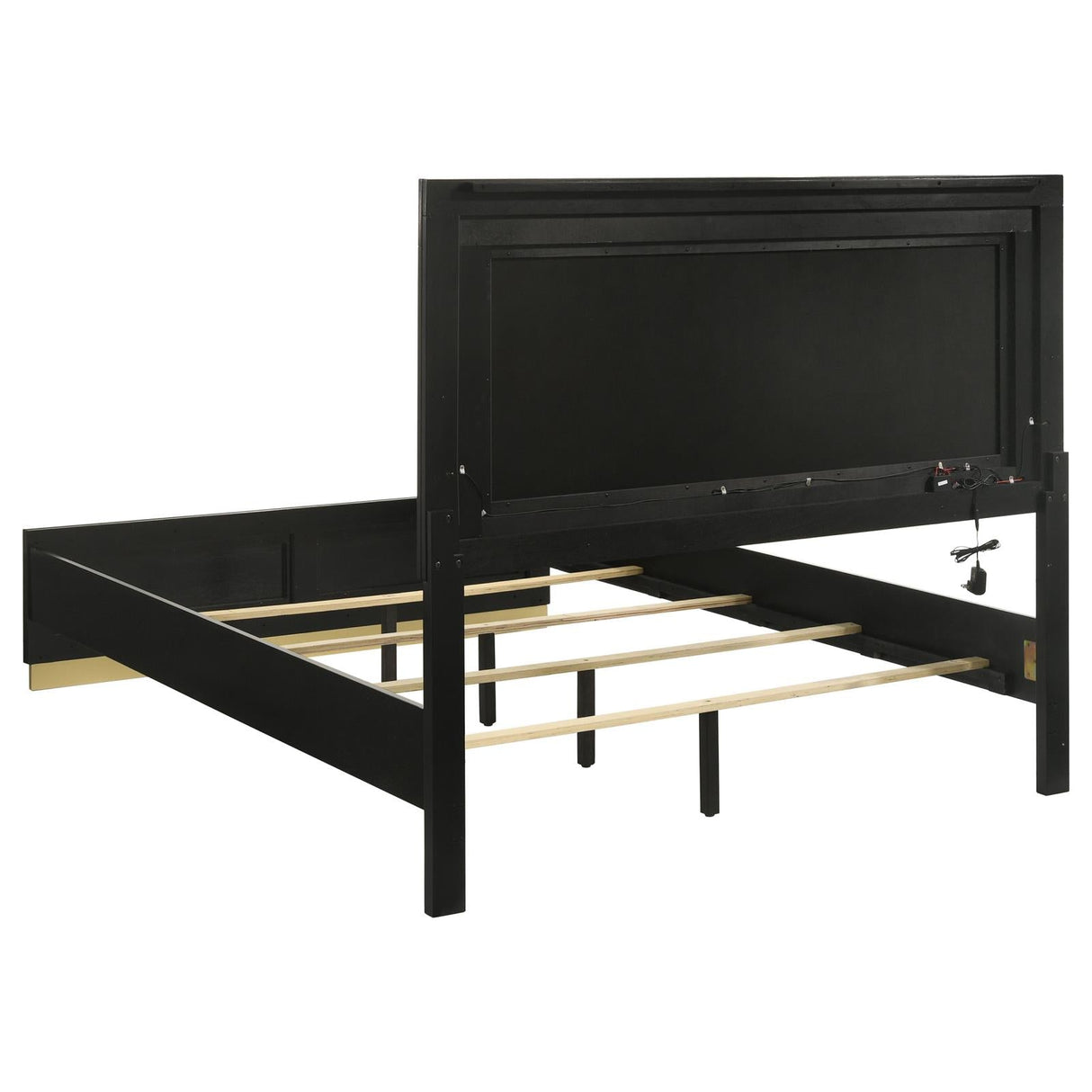 Caraway California King Bed with LED Headboard Black and Grey