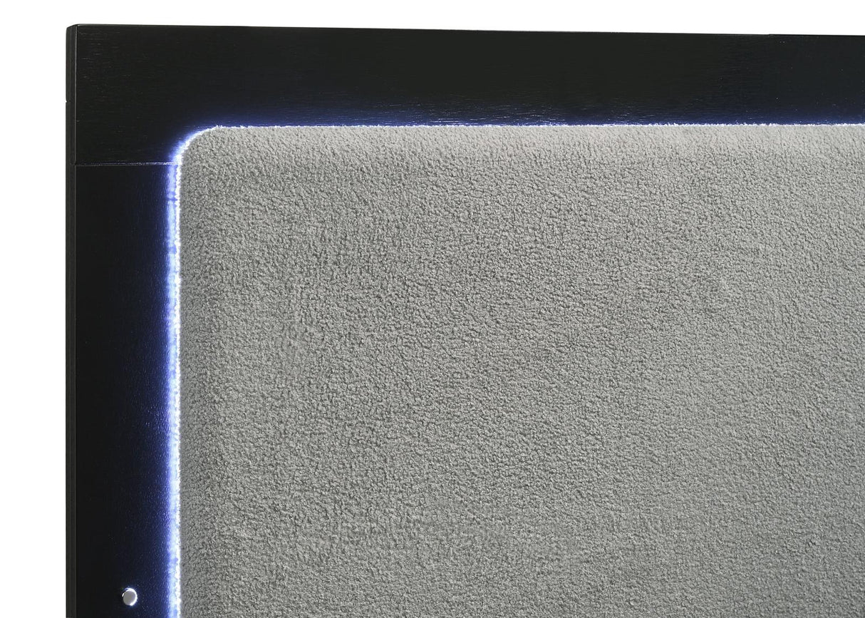 Caraway California King Bed with LED Headboard Black and Grey by Coaster at Eve Furniture