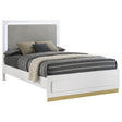 Caraway California King Bed with LED Headboard White and Grey by Coaster at Eve Furniture