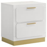 Caraway White 2-drawer Nightstand Bedside Table by Coaster at Eve Furniture