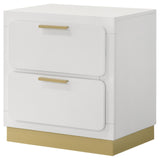 Caraway White 2-drawer Nightstand Bedside Table by Coaster at Eve Furniture