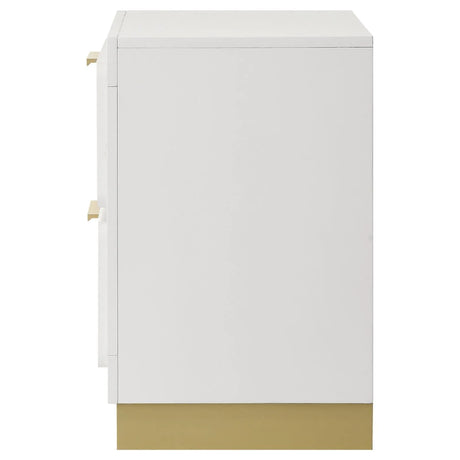 Caraway White 2-drawer Nightstand Bedside Table by Coaster at Eve Furniture