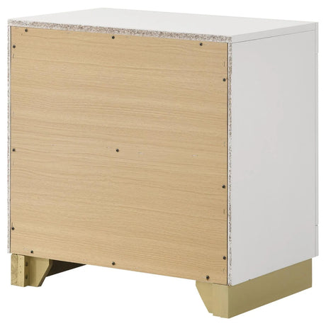 Caraway White 2-drawer Nightstand Bedside Table by Coaster at Eve Furniture