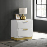 Caraway White 2-drawer Nightstand Bedside Table by Coaster at Eve Furniture