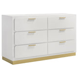 Caraway White 6-drawer Bedroom Dresser by Coaster at Eve Furniture