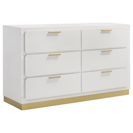 Caraway White 6-drawer Bedroom Dresser by Coaster at Eve Furniture
