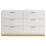 Caraway White 6-drawer Bedroom Dresser by Coaster at Eve Furniture