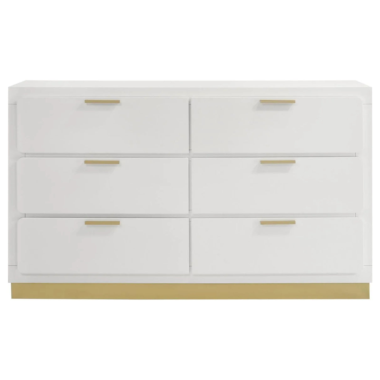 Caraway White 6-drawer Bedroom Dresser by Coaster at Eve Furniture