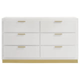 Caraway White 6-drawer Bedroom Dresser by Coaster at Eve Furniture
