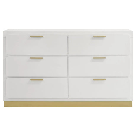 Caraway White 6-drawer Bedroom Dresser by Coaster at Eve Furniture