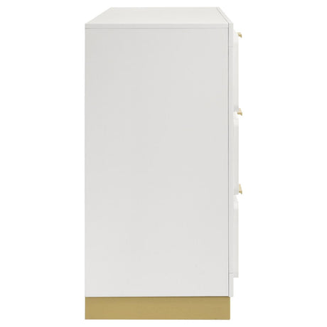 Caraway White 6-drawer Bedroom Dresser by Coaster at Eve Furniture