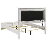 Caraway White and Gray Eastern King Bed with LED Headboard by Coaster at Eve Furniture