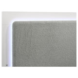 Caraway White and Gray Eastern King Bed with LED Headboard by Coaster at Eve Furniture