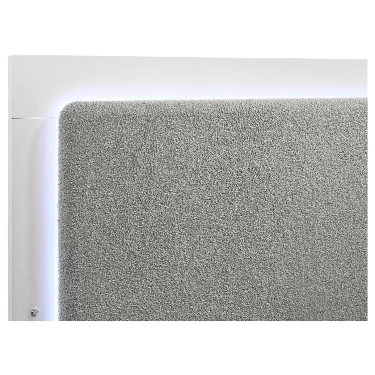 Caraway White and Gray Eastern King Bed with LED Headboard by Coaster at Eve Furniture