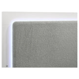 Caraway White and Gray Eastern King Bed with LED Headboard by Coaster at Eve Furniture
