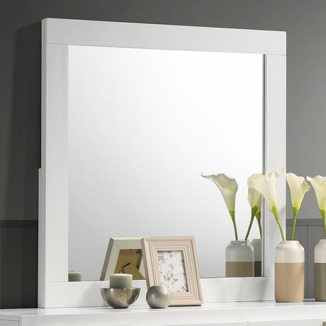 Caraway White Dresser Mirror by Coaster at Eve Furniture