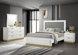 Caraway White 4-Piece California King Bedroom Set with LED Headboard by Coaster at Eve Furniture