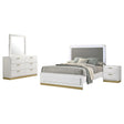 Caraway White 4-Piece Queen Bedroom Set with LED Headboard by Coaster at Eve Furniture