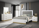 Caraway White 4-Piece Queen Bedroom Set with LED Headboard by Coaster at Eve Furniture