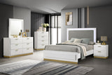 Caraway White/Grey 5-Piece Queen Bedroom Set with LED Headboard by Coaster at Eve Furniture