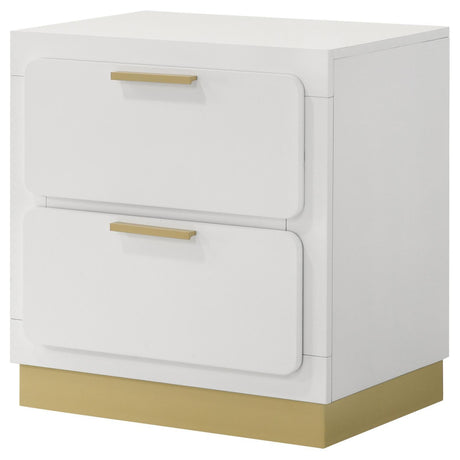 Caraway White 2-drawer Nightstand Bedside Table by Coaster at Eve Furniture