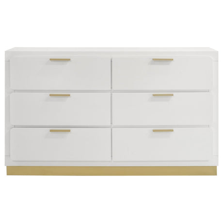Caraway White 6-drawer Bedroom Dresser by Coaster at Eve Furniture