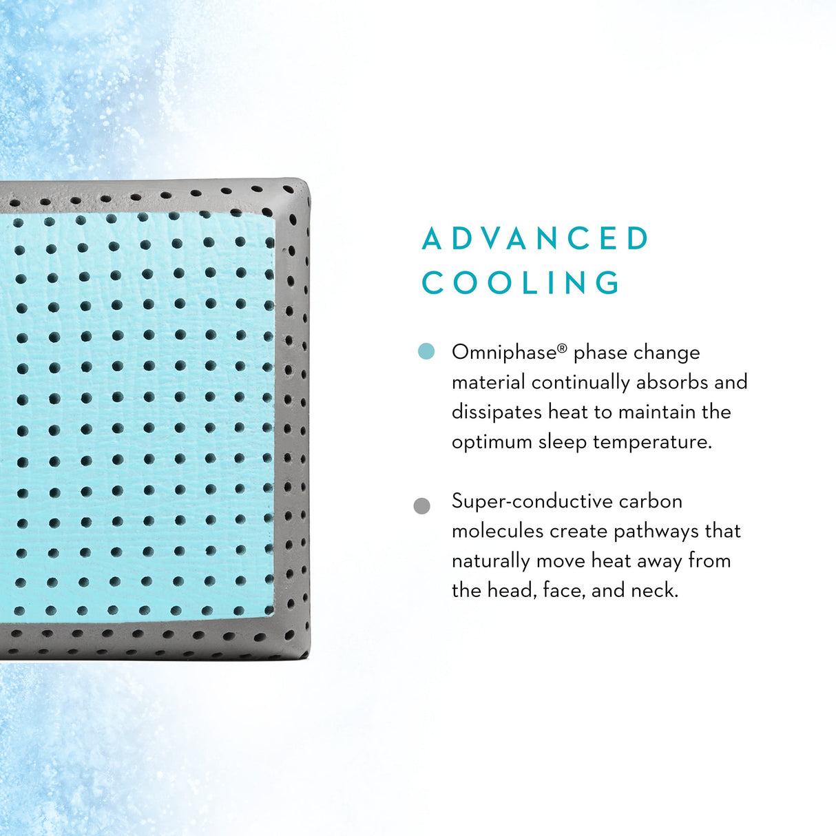 CarbonCool LT + Omniphase White King Pillow by Malouf at Eve Furniture