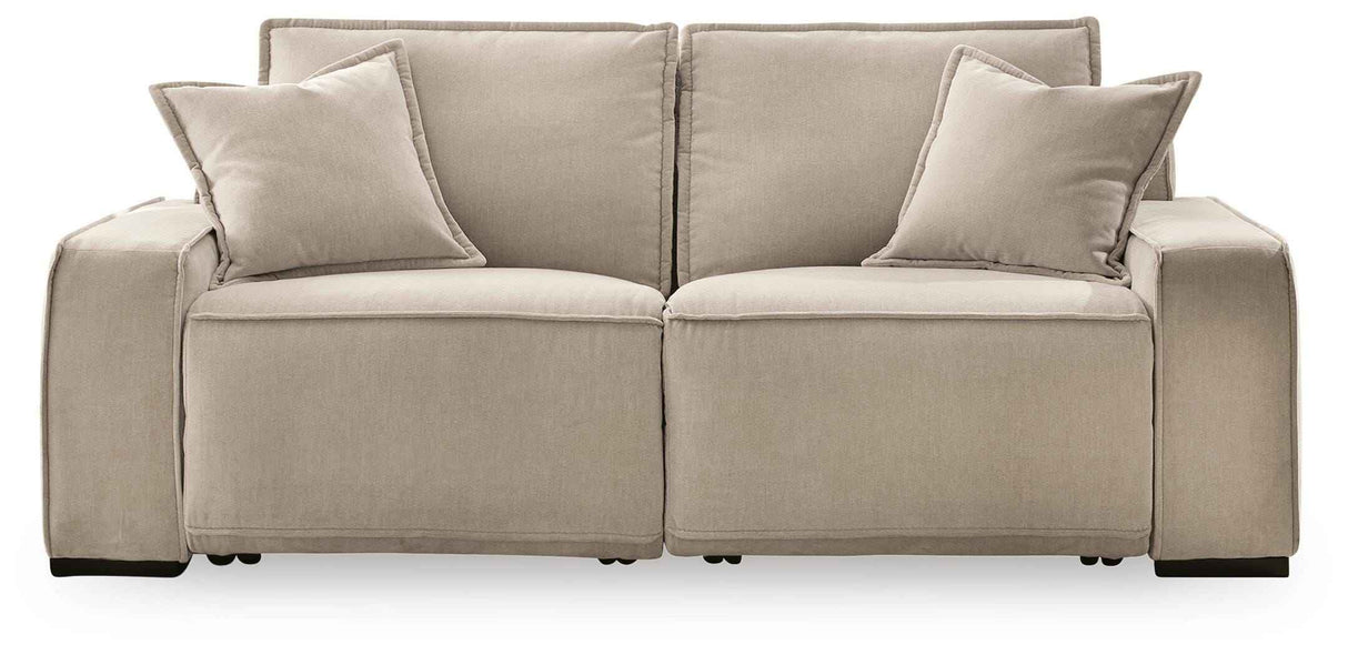 Carceri Cashmere 2-Piece Power Reclining Sectional Loveseat by Ashley at Eve Furniture