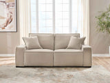 Carceri Cashmere 2-Piece Power Reclining Sectional Loveseat by Ashley at Eve Furniture