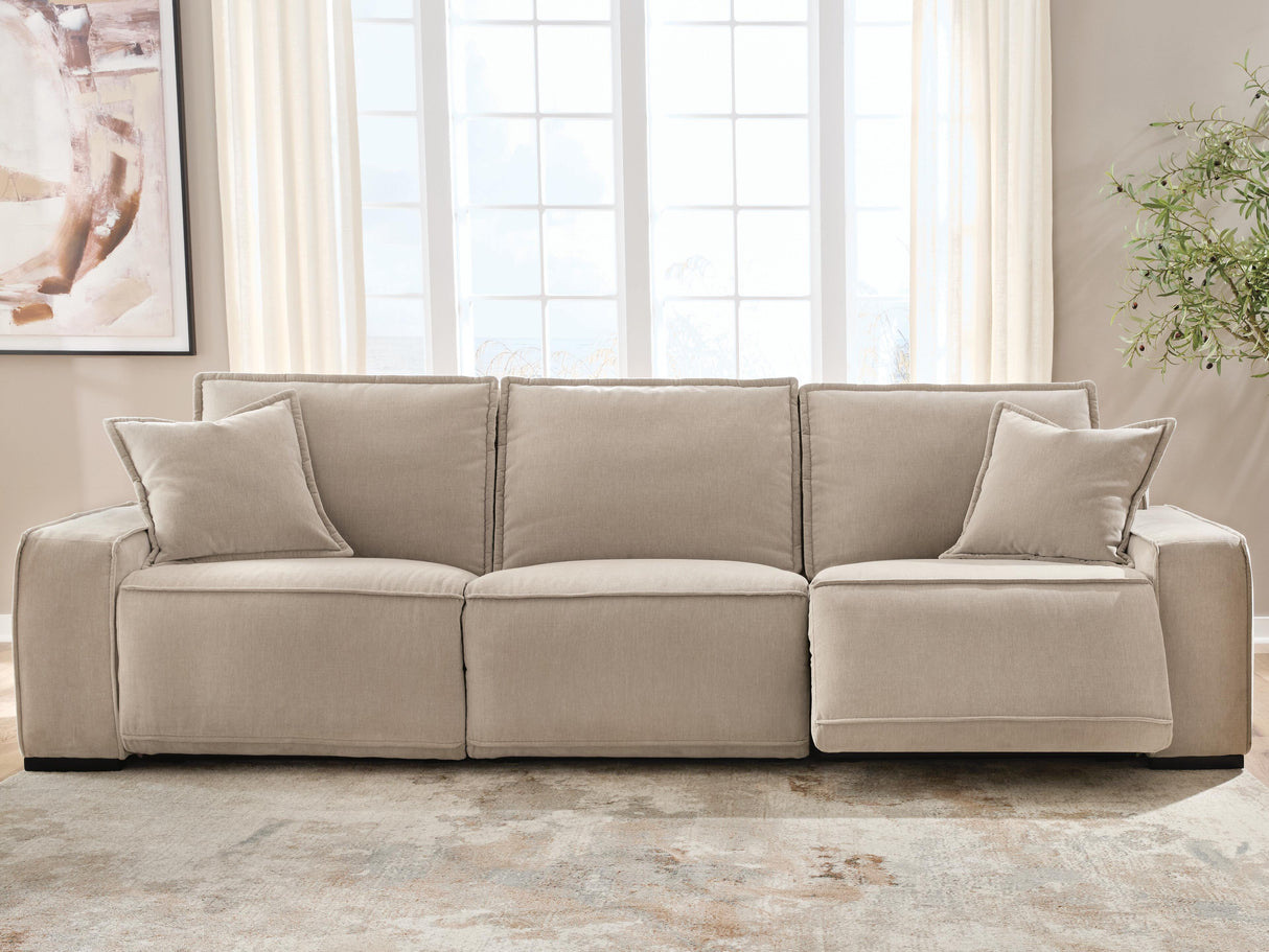 Carceri Cashmere 3-Piece Power Sectional Reclining Sofa by Ashley at Eve Furniture