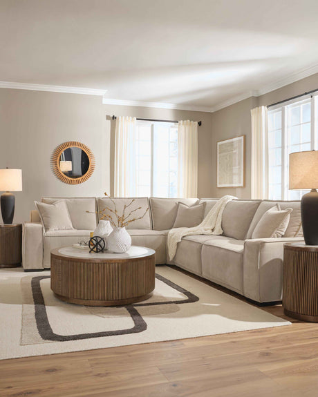Carceri Cashmere 5-Piece Power Sectional Reclining Sofa by Ashley at Eve Furniture