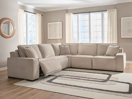 Carceri Cashmere 5-Piece Power Sectional Reclining Sofa by Ashley at Eve Furniture