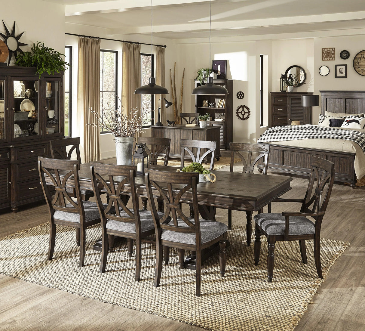 Cardano Driftwood Charcoal Side Chair, Set of 2 by Homelegance at Eve Furniture