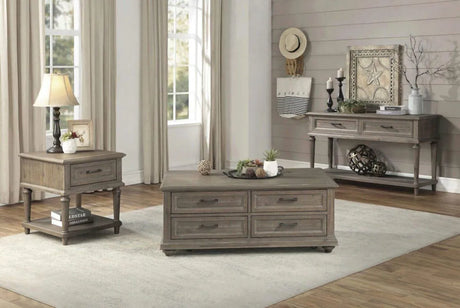 Cardano Driftwood Light Brown Wood Cocktail Table by Homelegance at Eve Furniture
