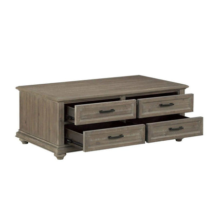 Cardano Driftwood Light Brown Wood Cocktail Table by Homelegance at Eve Furniture