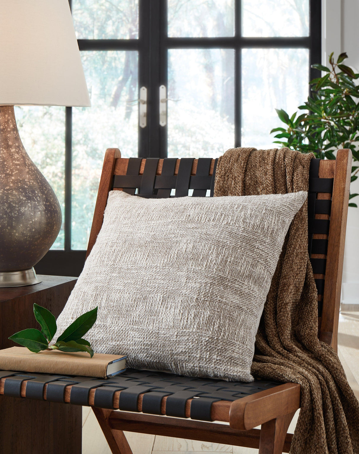 Carddon Brown/White Pillow by Ashley at Eve Furniture